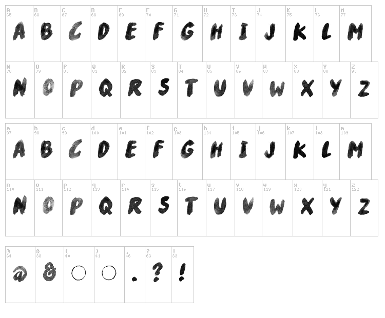 River Drive font map